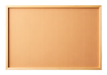Rectangular Cork Bulletin Board With Wooden Frame. The Board Is Displayed Against A White Background, Ideal For Organizing Notes And Memos. Isolated on transparent background
