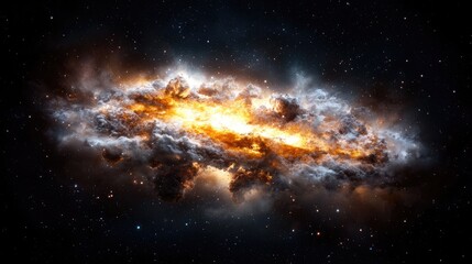 Fototapeta premium Cosmic cloud nebula, stellar explosion, space background, astronomy