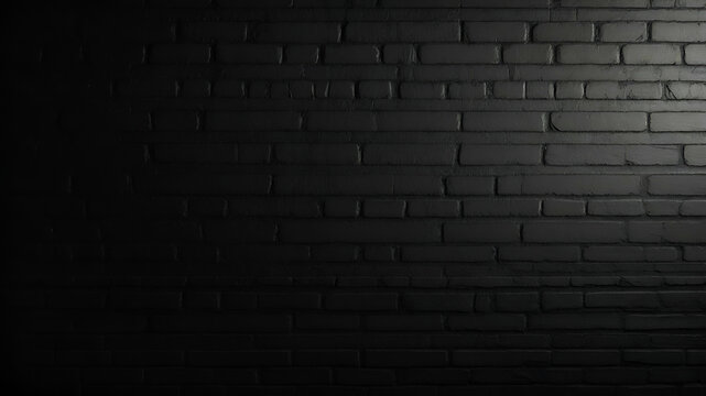 black brick wall illuminated by light from one side
