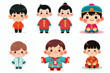 collection of Chinese children cartoon illustration
