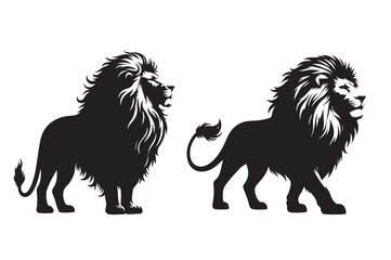 Silhouettes of Two Lions