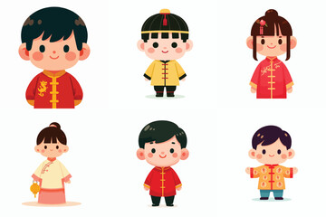 collection of Chinese children cartoon illustration