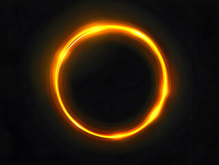 A glowing orange circle on a black background, with a simple and minimalistic design featuring a thin border around the edge of the light ring. This design is perfect for adding text or high-resolutio