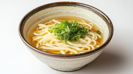 Pho, a fragrant noodle soup on White Background