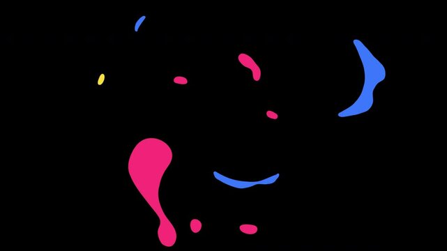 カラフルな煙のポップなトランジション　手書きアニメーション　背景透過