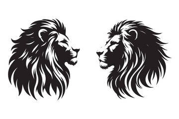 lion head silhouette vector