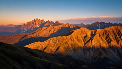 Naklejka premium sunrise in the mountains