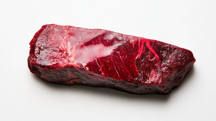 Obraz premium Single raw beef steak on a white background