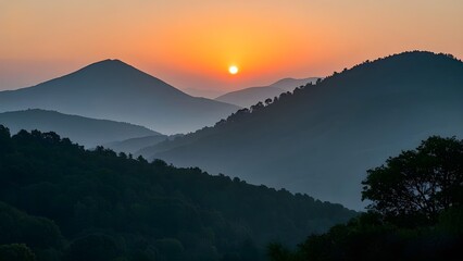 Obraz premium sunset in the mountains