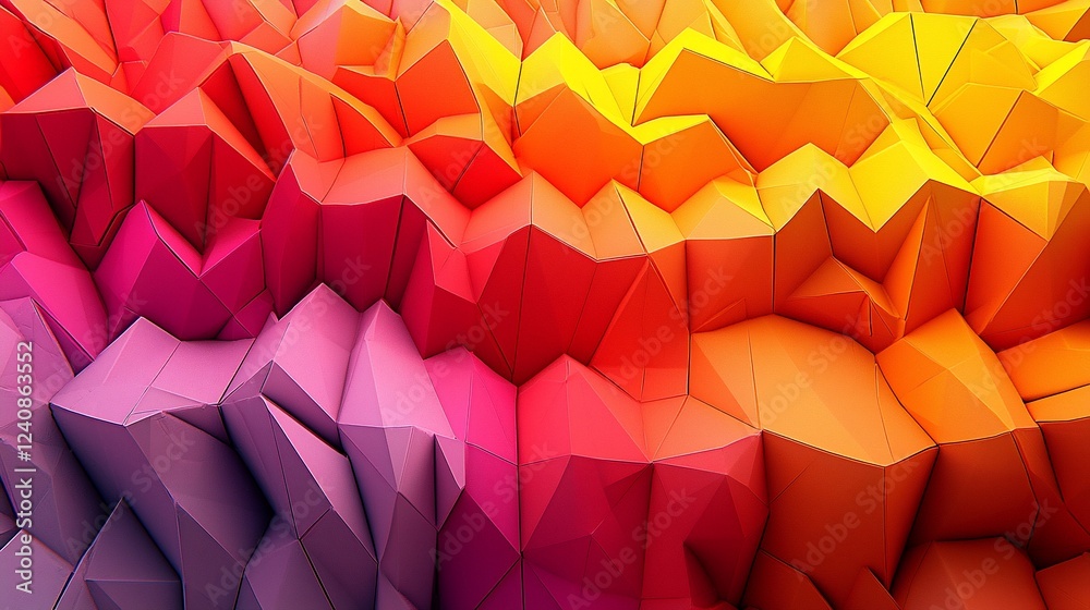 Poster abstract colorful low-poly landscape; background design