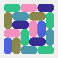 Abstract background with geometric shapes. Colorful seamless pattern. Trendy wallpaper. Vector illustration.