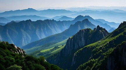 Naklejka premium mountains view in the morning