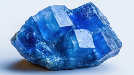 Obraz premium Stunning Blue Crystal Rock with Sharp Edges and Glossy Surface