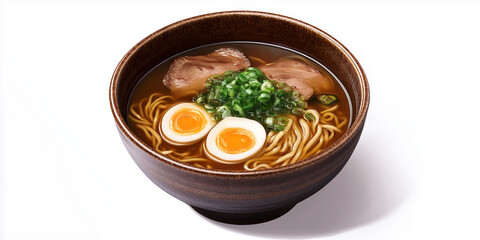 Pho, a fragrant noodle soup on White Background