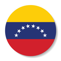 Venezuela flag. Button flag icon. Standard color. Circle icon flag. Computer illustration. Digital illustration. Vector illustration.