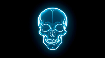 Fototapeta premium 3d skull wallpaper, transparent colored neon lights
