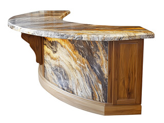 Elegant marble top on rustic wooden table, a blend of natural beauty and functional design