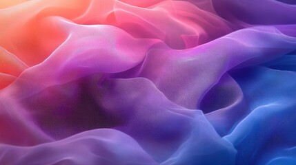Obraz premium Ethereal Colorful Sheer Fabric Draped with Soft Waves and Texture
