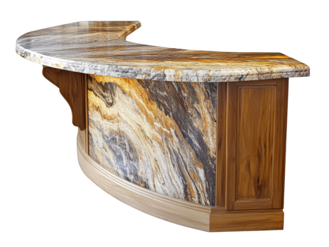 Elegant marble top on rustic wooden table, a blend of natural beauty and functional design