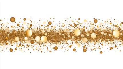 Golden Glittering Particles on a White Background for Festive Mood