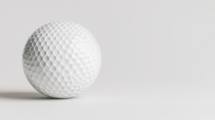 White golf ball on white background, sport equipment