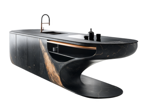 Elegant black and gold bar with a bottle of fine wine, luxurious setting luxurious