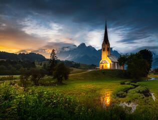 Fototapeta premium Generated image ライトアップした教会