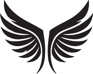 Fototapeta premium Bold High-Contrast Black Silhouette of Symmetrical Wings Vector