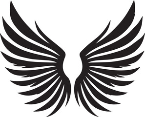 Obraz premium Bold High-Contrast Black Silhouette of Symmetrical Wings Vector