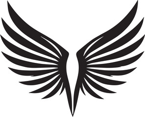 Fototapeta premium Bold High-Contrast Black Silhouette of Symmetrical Wings Vector