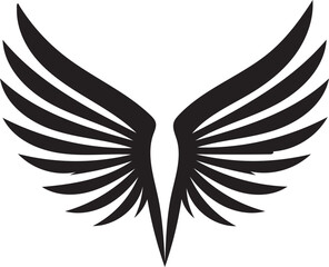 Fototapeta premium Bold High-Contrast Black Silhouette of Symmetrical Wings Vector