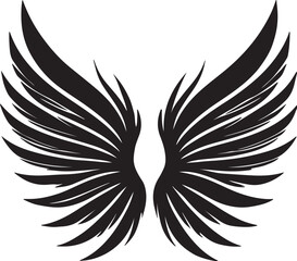 Obraz premium Bold High-Contrast Black Silhouette of Symmetrical Wings Vector