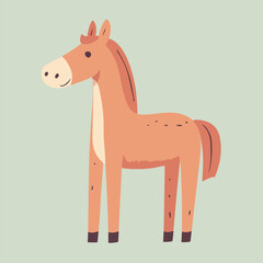 A cute horse stand in floor vector illustration 