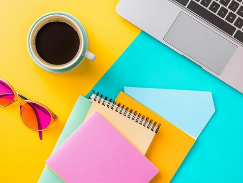 Flatlay Summer Workspace