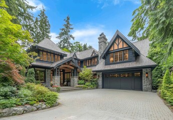 Fototapeta premium A beautiful home in the suburbs of Vancouver, British Columbia