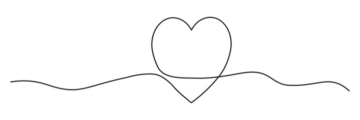 Fototapeta premium Heart line scribble style decoration element vector illustration. Hand drawn linear love heart design