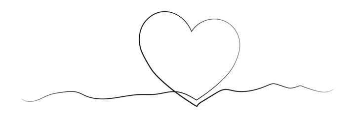 Fototapeta premium one line Heart icon hand drawn. Heart line art vector.