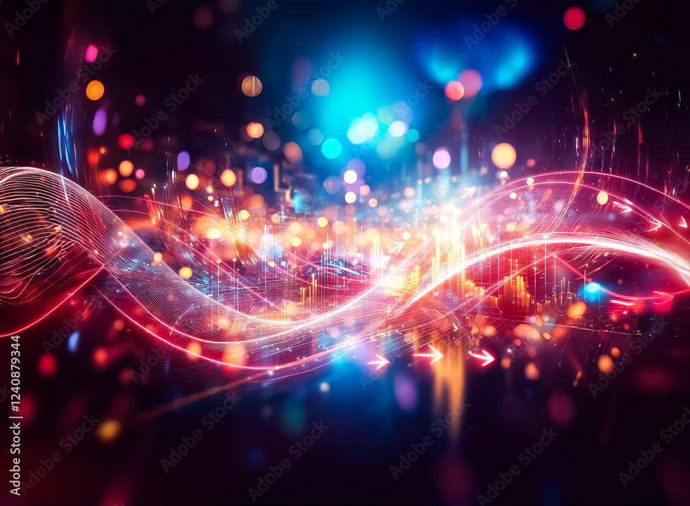 Aufkleber vibrant, swirling lights create an abstract, cosmic scene. warm oranges and yellows contrast with co