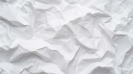 Crumpled White Paper Background Texture for Creative Projects and Design Elements, Perfect for Use in Various Graphic Applications