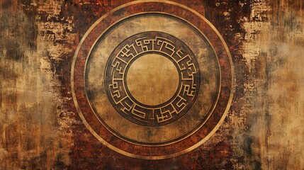 Obraz premium A circular, patterned design in Asian/Indian style. Perfect for prints, posters, yoga, or meditation materials.