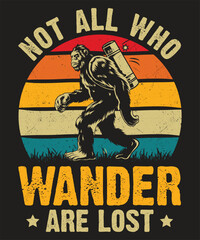 Obraz premium Bigfoot vector illustration, Sasquatch silhouette icon,Hairy wild man symbol, bigfoot t-shirt design for adventure lovers,Bigfoot silhouette, Logo Poster Label Vector Illustration Retro Vintage Badge 