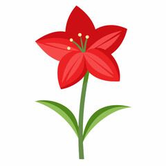 A vibrant red flower with green leaves, symbolizing beauty and nature.