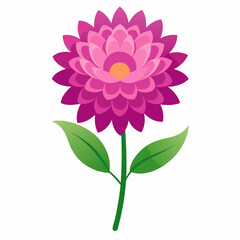 A vibrant pink flower with layered petals and green leaves, symbolizing beauty and nature.