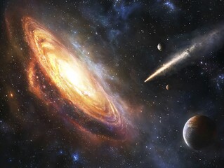 Obraz premium Cosmic Galaxy Scene