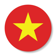 Flag of Vietnam. Flag icon. Standard color. Circle icon flag. 3d illustration. Computer illustration. Digital illustration. Vector illustration.