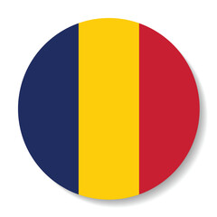 Fototapeta premium Flag of Romania. Flag icon. Standard color. A round flag. 3d illustration. Computer illustration. Digital illustration. Vector illustration.