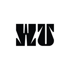 WU monogram logo design letter text name symbol monochrome logotype alphabet character simple logo