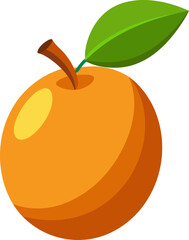 A vibrant, stylized orange with a green leaf, representing freshness and fruit.