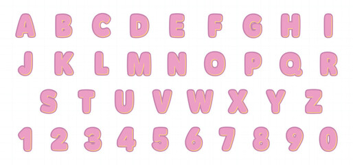 Pink Font Style Alphabet Collection with Cute and Playful Letter Style