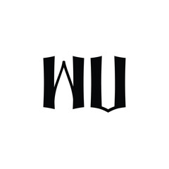 WU monogram logo design letter text name symbol monochrome logotype alphabet character simple logo